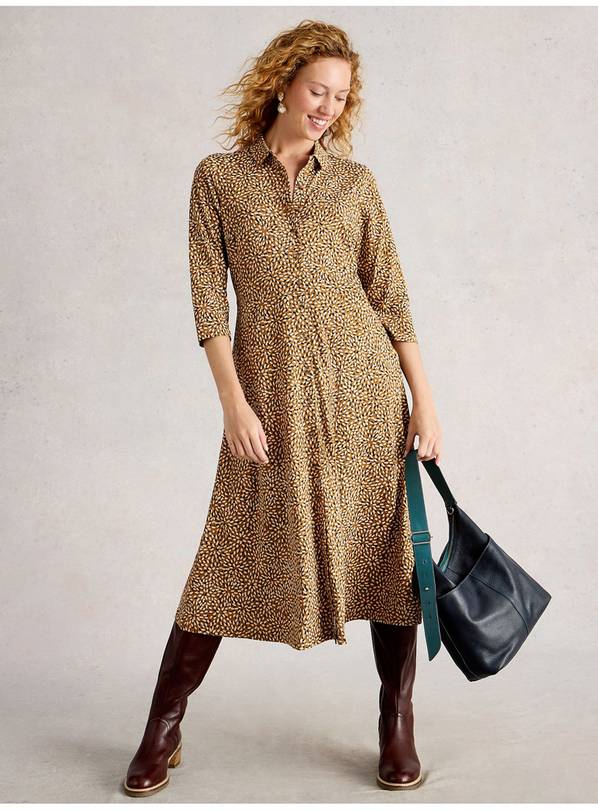 WHITE STUFF Rua Jersey Shirt Dress 14